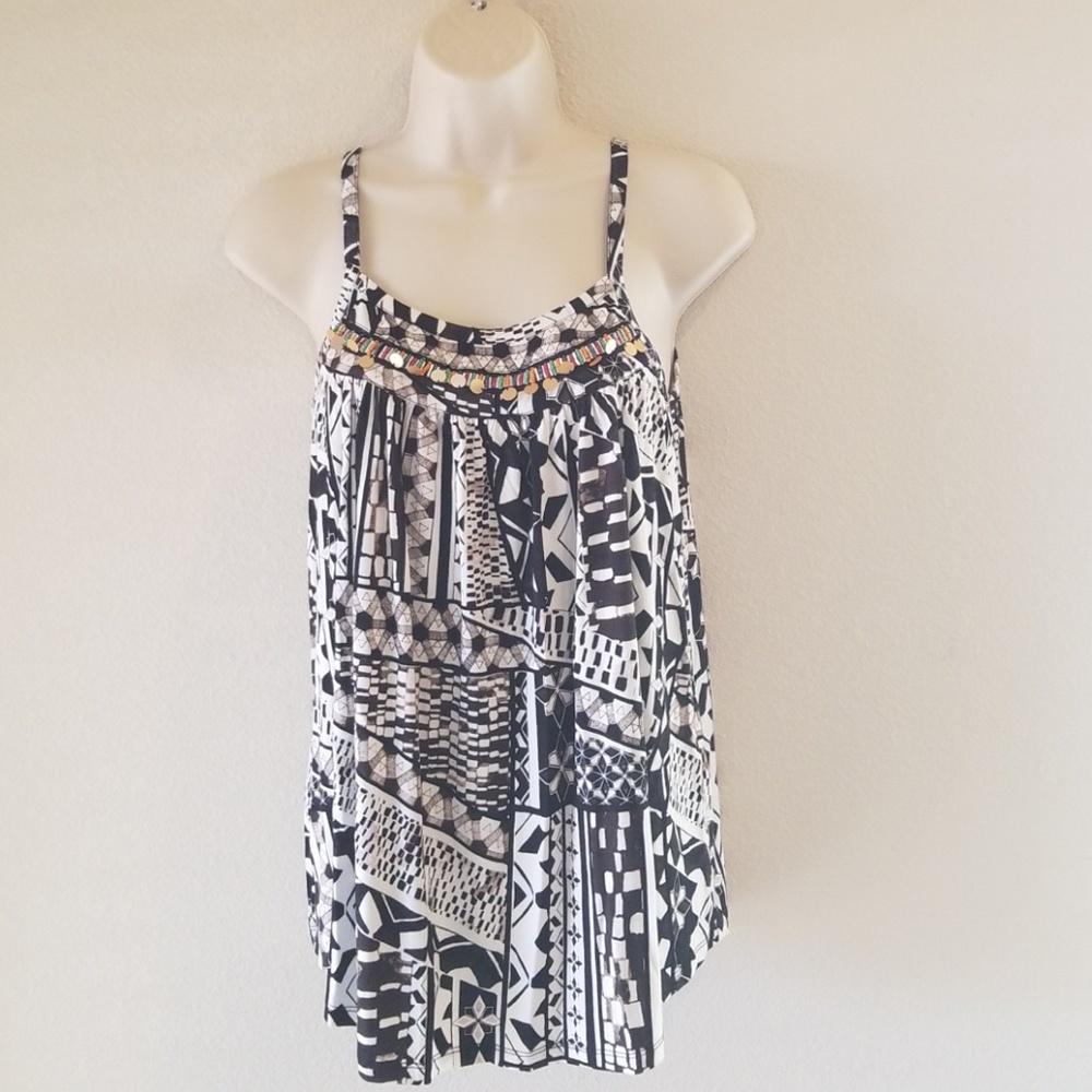 ❣Cupio Multi-color Tribal Boho Beaded Tank Top❣